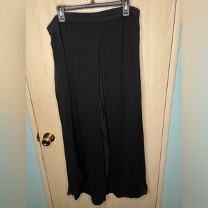 Vintage Styleworks Rayon Chiffon overlay wide leg Black Pants Sz 18 Party